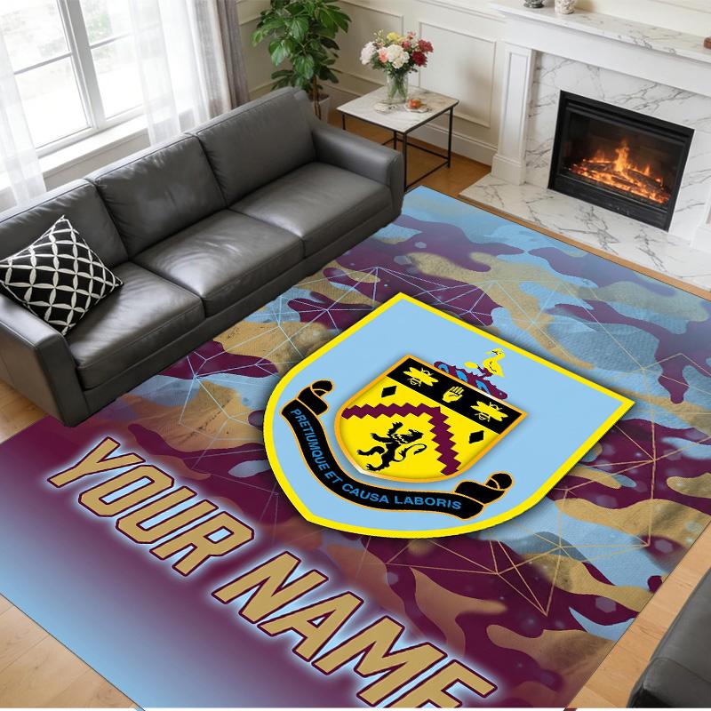 Crystal Velvet Rug Custom Name Text, Soft Non Slip Floor Mat Home DecorBurnley Football