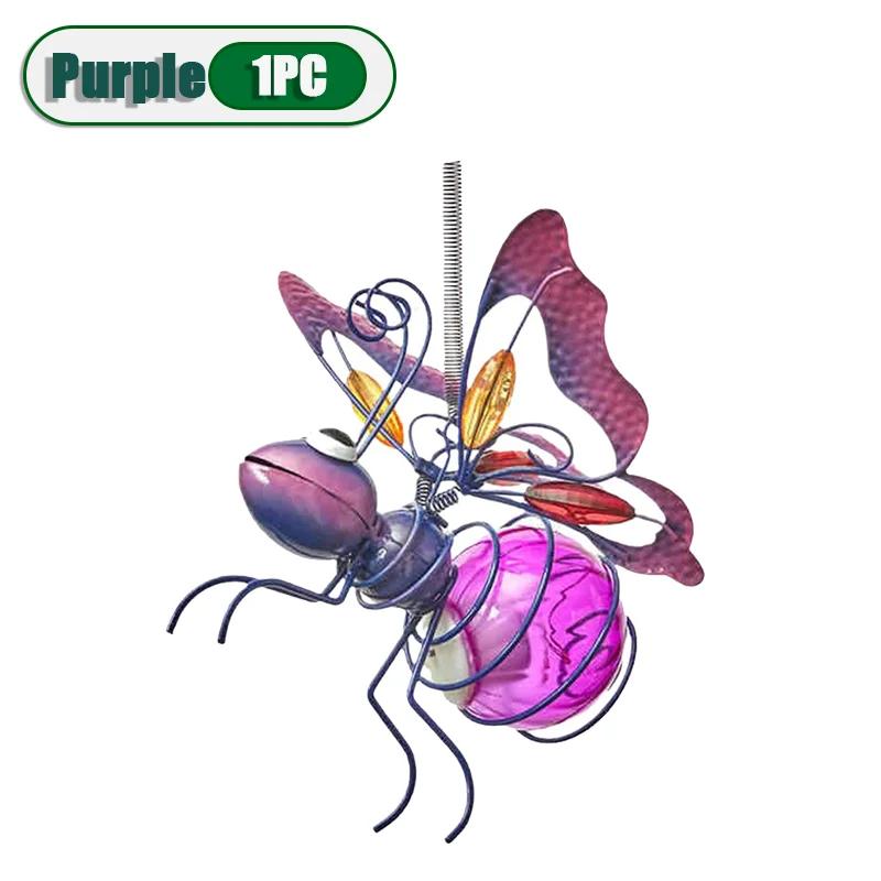 5 шт. подвесной металлический светильник в виде божьей коровки на солнечных батареях, садовый декор, скульптура леди с упругими пружинами, летние уличные художественные украшения