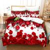 3D Flower Bedding Set King Queen Bed Down Duvet Cover Pillowcase 2/3pcs Countryside Style Bed Cover Women and Girls Home Textile Gift