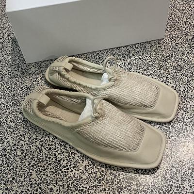 Сандалии с квадратным носком, сетчатыми вставками, мелкой шнуровкой, слипоны, на плоской подошве, из мягкой кожи, удобные, простые женские туфли Sandalias Mujer