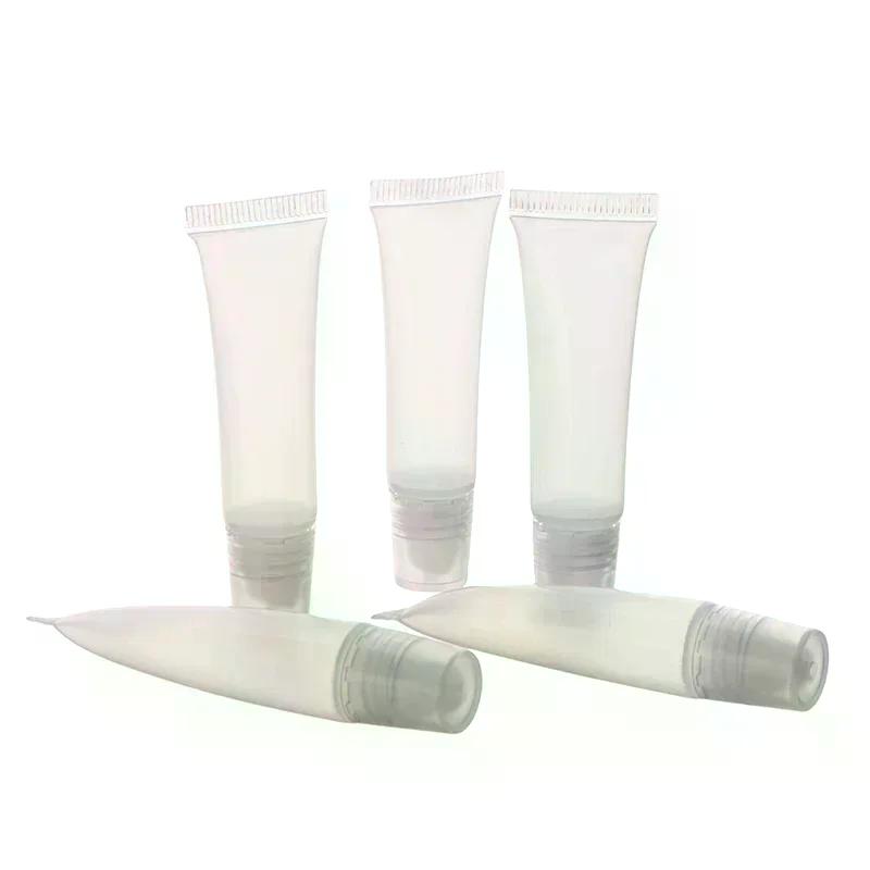 Clear 10pcs 5ml Empty Lip Gloss Tubes Lipstick Tube Balm Soft Makeup Squeeze Container Bottle For Home Use High Quality
