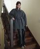OVERDUEFLAIR Volume Sleeve Wool Half Coat_Grey