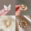 Elegant Camellia Pearl Butterfly Brooch