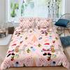 Santa Claus Pattern Bedding Set Christmas Deer Duver Cover Set for Kids Boys Girls Quilt Cover Queen Polyester Comforter Cover