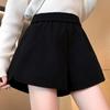 2025 Шерстяные шорты А-силуэта с высокой талией для женщин: Осень/Зима Повседневный Широкие брюки Маленький размер