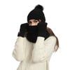 4 Pcs/Set Women Winter Hat Scarf Gloves Socks Set Thick Plush Knitted Warm Cap Gloves Elastic Ear Windpr