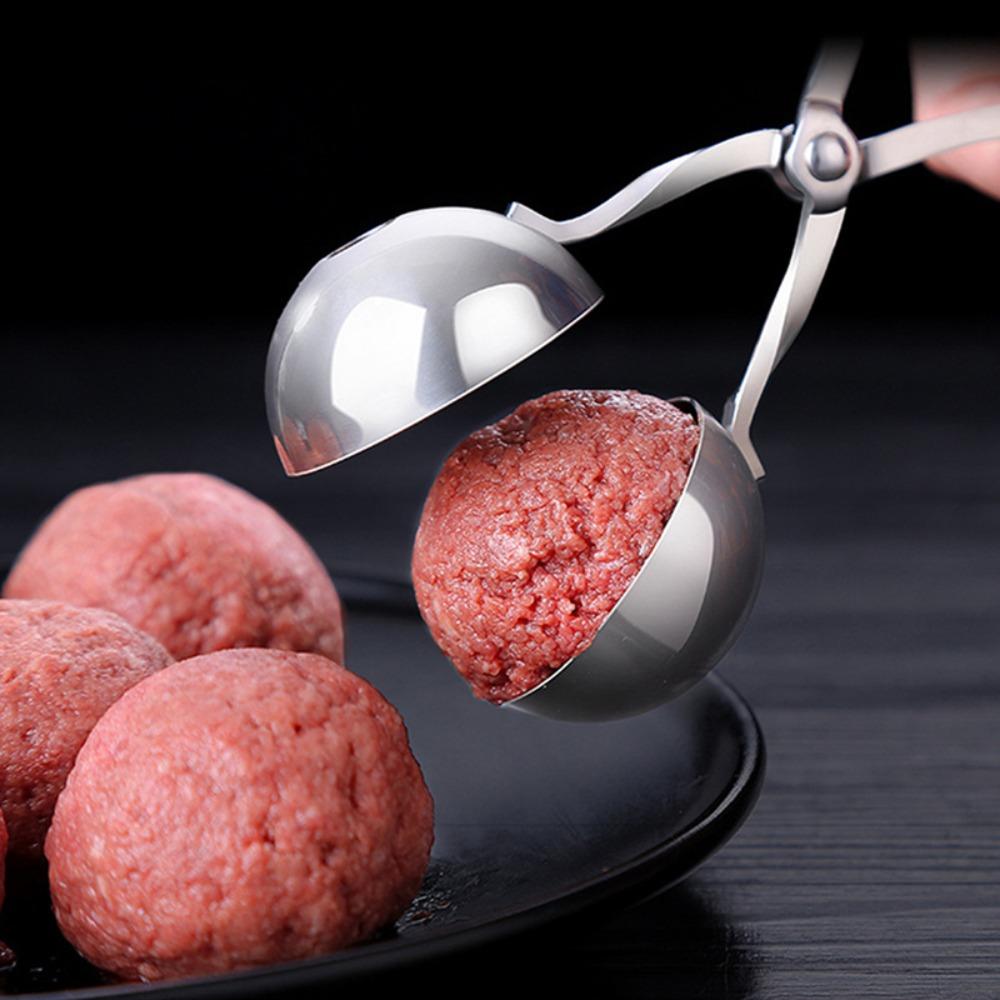 1pc, Meat Baller, Stainless Steel Meatball Maker, Meat Baller Tongs, Cake Pop, Ice Tongs, Cookie Dough Scoop, Kitchen Gadgets, Kitchen Stuff