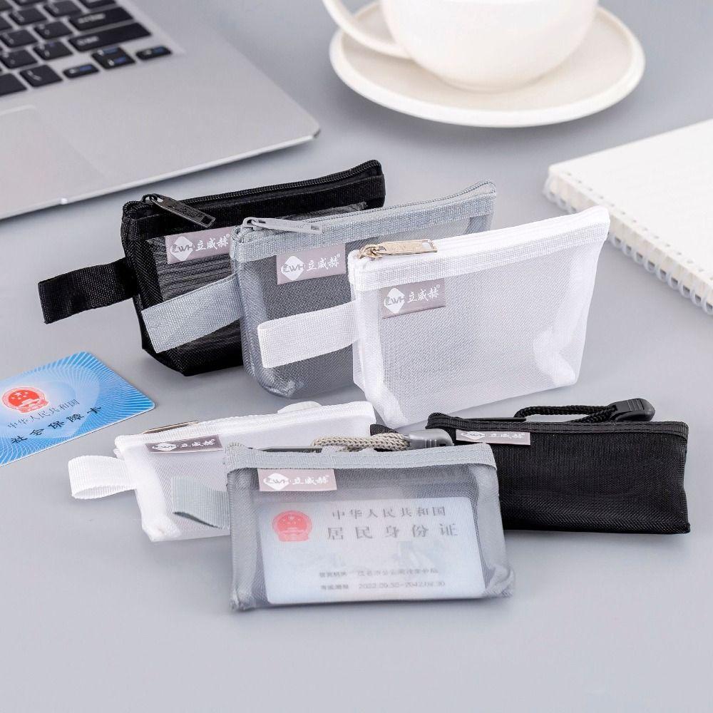 Легкая квадратная сетчатая сумка для хранения, косметичка большой емкости, портативный мини-кошелек на молнии для монет