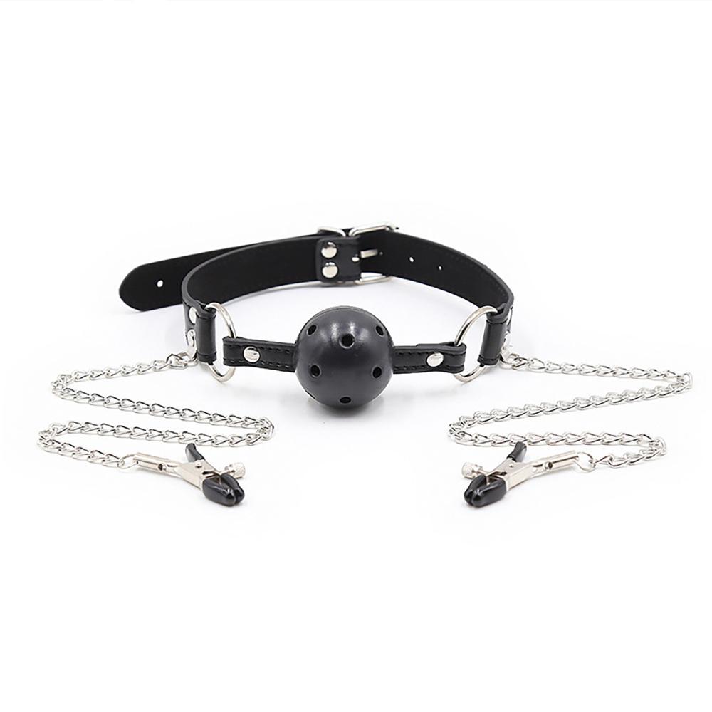 Faux Leather Matching Intimate Interactive Set With Adjustable Clip Wearable Training Ball For Couples Soft Comfort Reusable