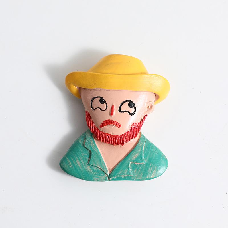 Магнитная паста для холодильника, украшение, 3D магнитный магнит на холодильник, мультфильм Ван Гог, Мона Лиза, испанская девушка, сувениры для туристов со всего мира