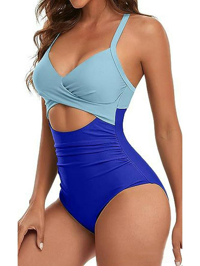 Европейский и американский женский сексуальный купальник с открытой спиной, цельный, облегающего кроя и с полым дизайном