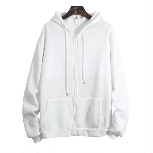 Women's Loose Hooded Sweatshirt Solid Color Zipper Cardigan Tops