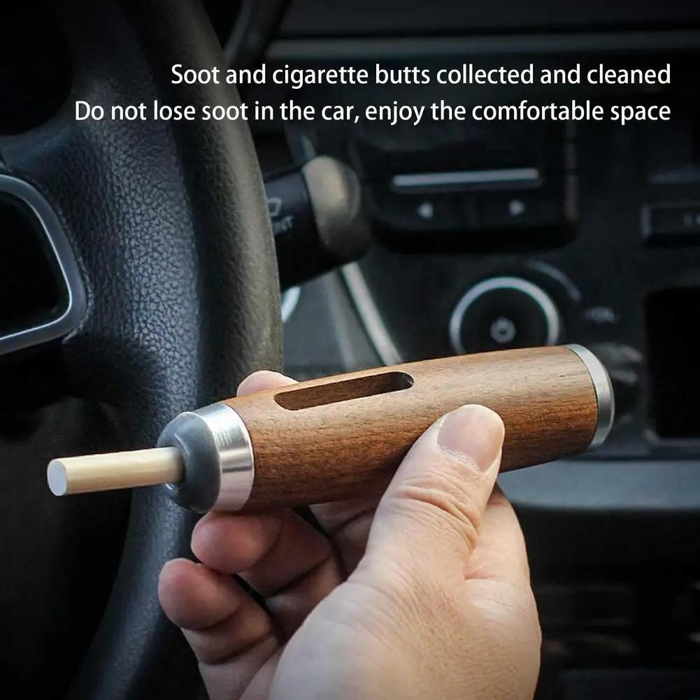 Mini Handheld Ashtrays  Walnut ashtray Anti Soot-flying Cigarette Cover  Cigarette Holder Ash Organizer  For Car Driving Ashtray