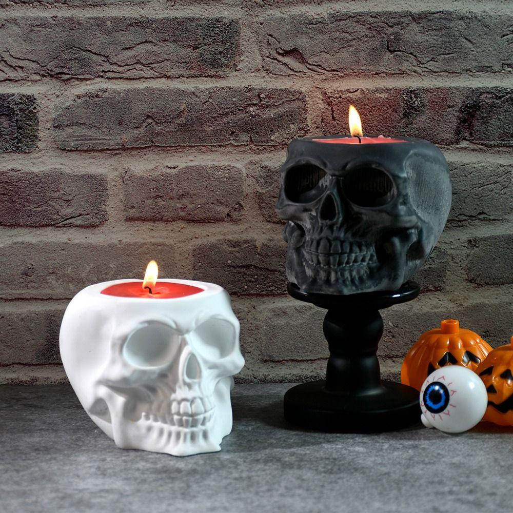 Creative Skull Candle Jar Molds 3D Halloween Candle Jar Mold for Beginners