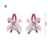 Pink Adjustable Metal Nipple Clamps with Soft Non-Slip Pads Bow Pearl Rhinestone Decor for Couples Intimate Bedroom Play