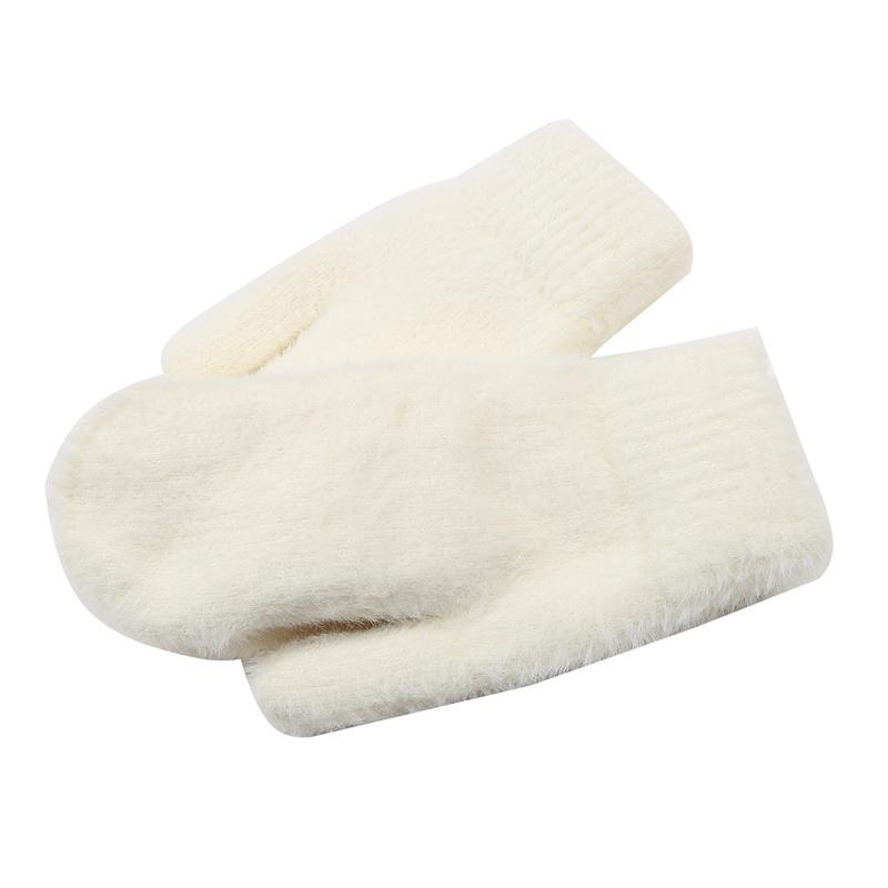 Женские зимние теплые кашемировые однотонные искусственные меховые норки эластичные мягкие варежки с полными пальцами милые перчатки для девочек