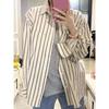 Fashion Long Sleeve Striped Shirts for Women Elegant Casual Spring and Summer New Loose Women's Blouses Simple Single Breasted Office Shirt Tops 26114