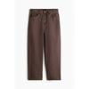 H M Baggy Canvas Pants Dark Brown