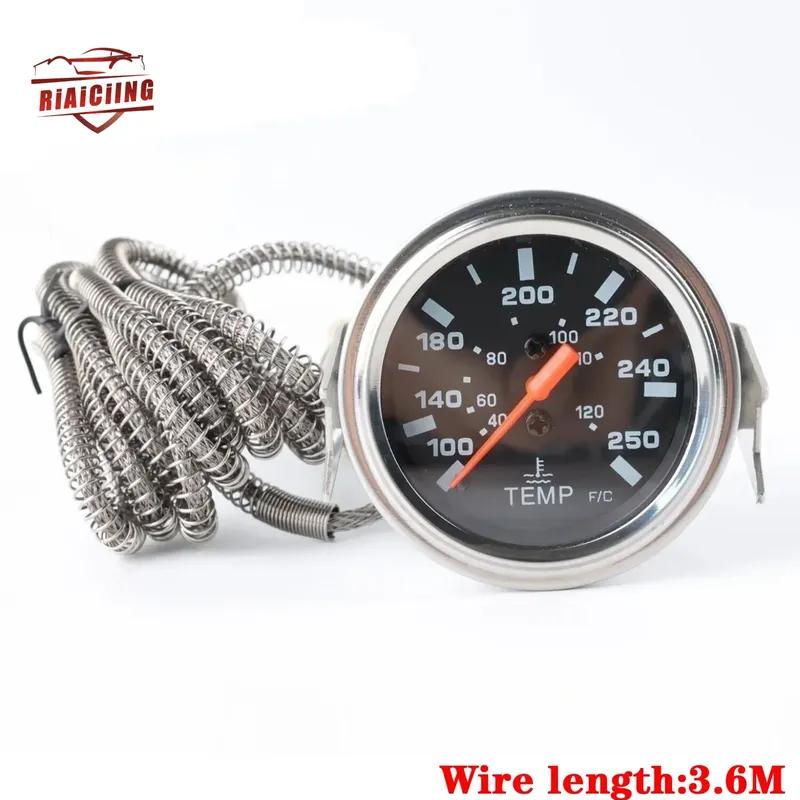 Mechanical Water Temperature Gauge (12V, 2"/52MM) - 40-120℃/100-250℉, Comes with NPT 1/2 Sensor