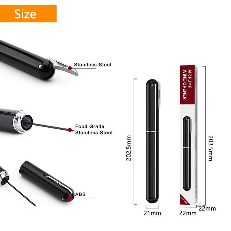 Насос воздушного давления, открывалка для бутылок вина, портативный штифт из нержавеющей стали, легкий штопор для удаления пробки, инструменты для домашней вечеринки, инструменты для любителей вина