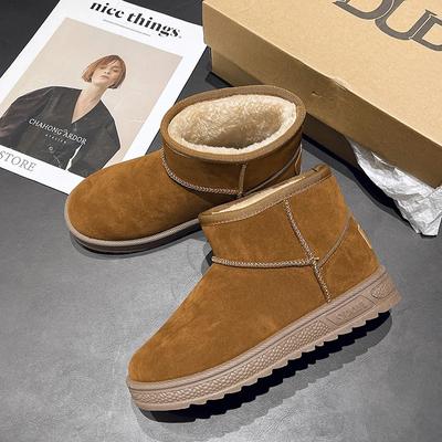 Модные холодостойкие и теплые зимние сноубутсы, модная универсальная женская обувь для улицы, модные женские бархатные хлопковые туфли