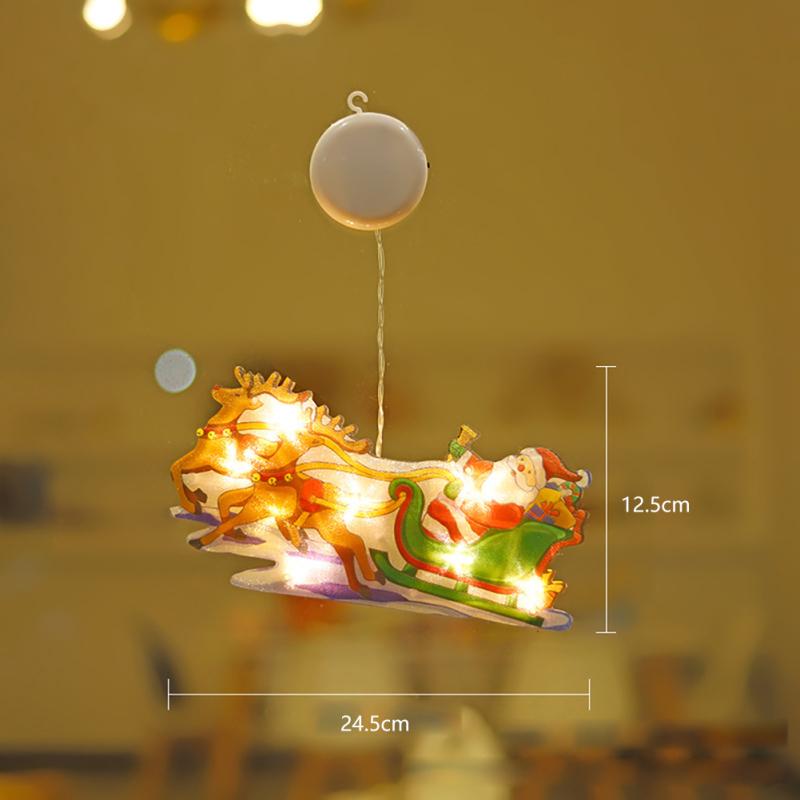 Светодиодные подвесные светильники с присоской Снеговик Санта-Клауса в форме лампы для витрины рождественской вечеринки