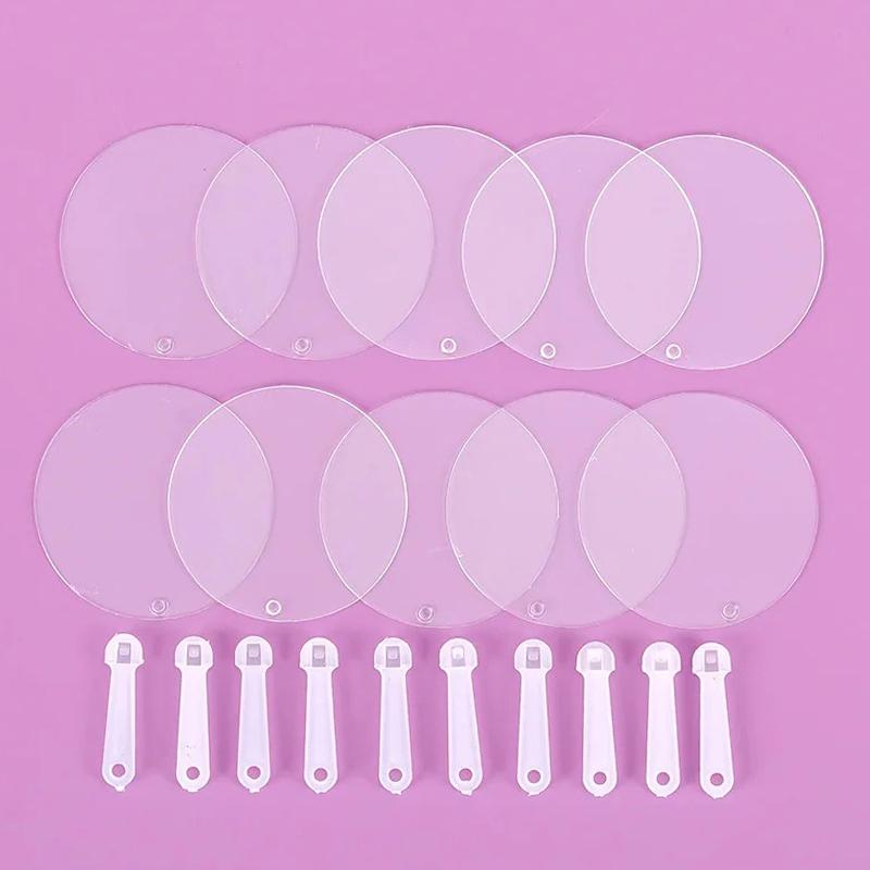 50PCS 5cm Mini Transparent Blank Hand Fans for Kids DIY Art Wedding Party Custom Favors