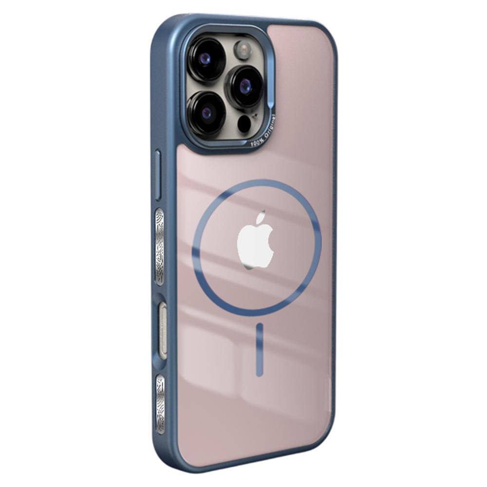 For iPhone 16 Pro Max Case Compatible with MagSafe Metal Lens Frame TPU+Acrylic Phone Back Cover