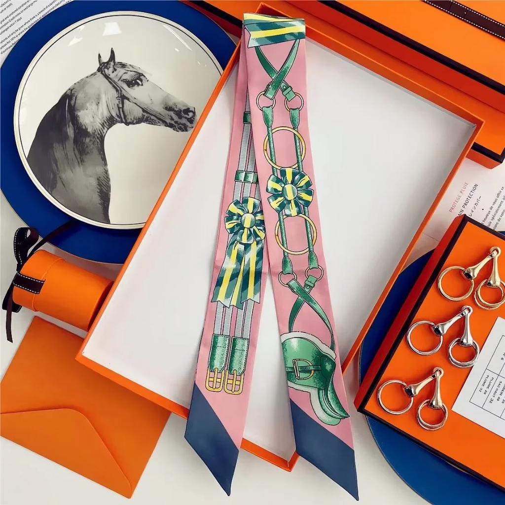 100% Mulberry Silk Ribbon Long Hair Bows Scarf Headscarf Fashion Hair Ties Ribbons Multifunctional Headband Bandana Hair