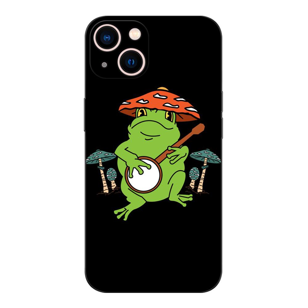 Черный ТПУ чехол для Vivo Y01 Y2 Y12S Y12A Y50 Y15 Y15A Y15S Y17 Y3 Y11 Y50 Y50T Y51S 2019 2020 5G Кавайная лягушка гриб