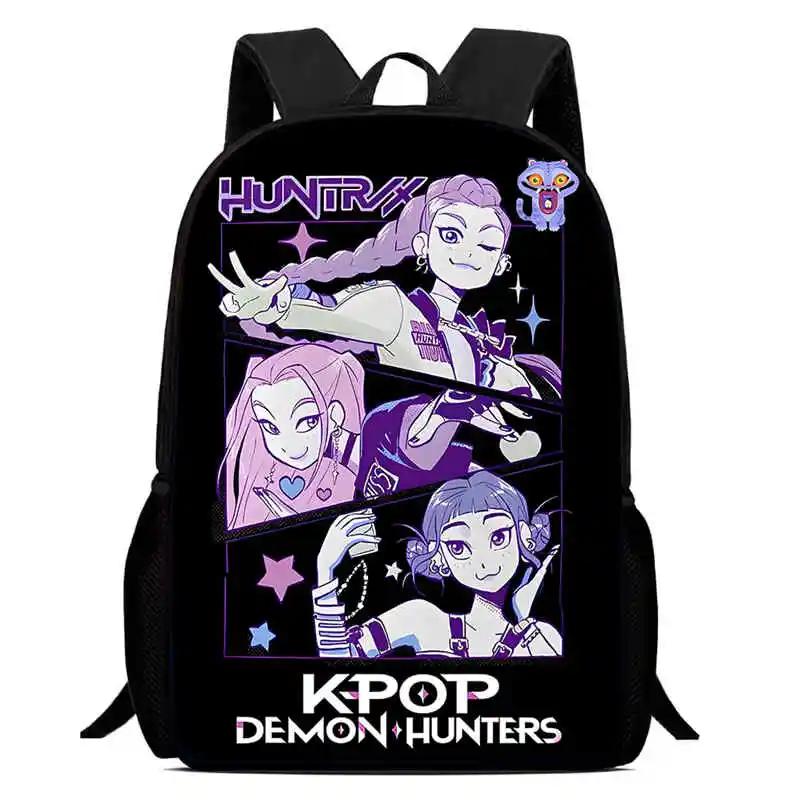 Mochila Child School Backpack,Cartoon Kpop-Dem-Onhun-Ters School Bags For Girls,Durable &Light Weight Bags For Kindergarteen
