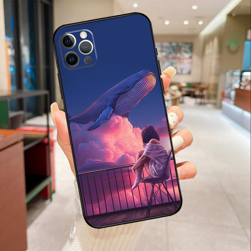 Flying Whale Magical Phone Case For iPhone 17 Air 16 14 13 11 15 Pro Max mini 15 16 Plus 16e Protective Cover