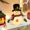 LED Light Snowman Doll Luminous Snowman Decor Battery Operated Glowing Plush Snowman Cute Light Up Ornaments for Tabletop