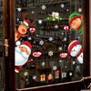 Christmas Window Static Stickers 2/4 Sheet Removable Cartoon Santa Reindeer Snowflake for Xmas Family Party Decoration