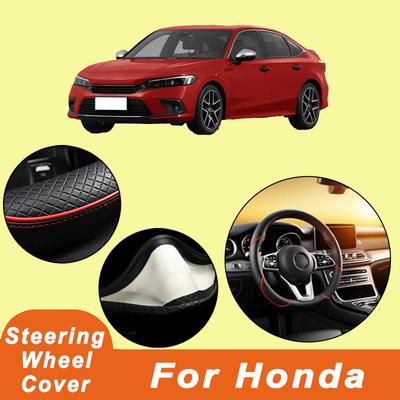 Для Honda Серия 38 см Автомобильная кожаная оплетка на руль - Противоскользящая, Износостойкая, Всесезонная, Универсальная | Cubre Volante Auto