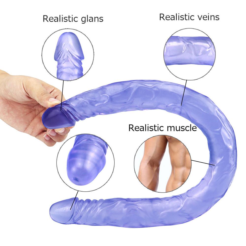 Мягкий фаллоимитатор, двойной длинный реалистичный фаллоимитатор RUNYU Cock, лесбийский вагинальный анальный штекер, пенис для женщин, фаллоимитаторы, секс-игрушки