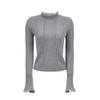 VEROMODA Women's Slim-Fit Wool Blend Knit Top with Decorative Collar