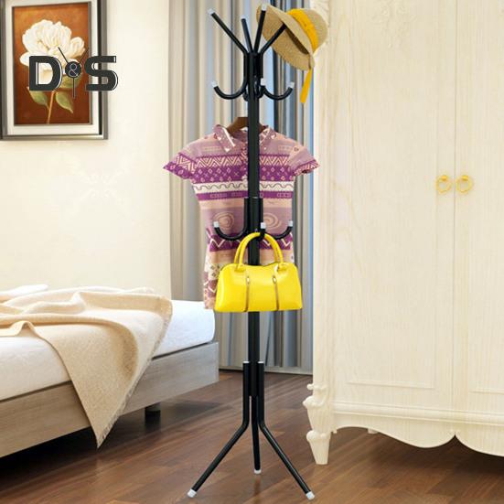Вешалка для одежды с 12 крючками, отдельно стоящая вешалка для прихожей, спальни и офиса, металлическая вешалка для пальто, шляп и сумок