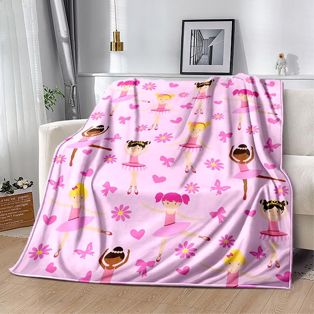 Dreamy Ballerina Flannel Blanket - Soft and Comfortable, Suitable for Sofas, Beds, Offices, Travel, and All Seasons, Making It A Perfect Holiday Gift.