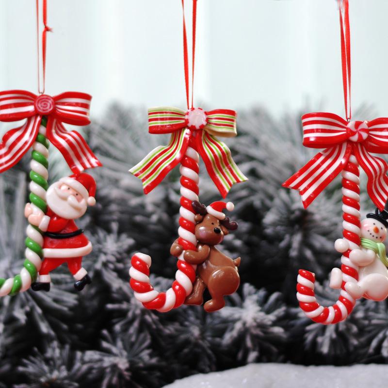 Christmas Decoration Supplies Santa Claus Snowman Candy Cane Ornaments Christmas Tree Home Hanging Decor