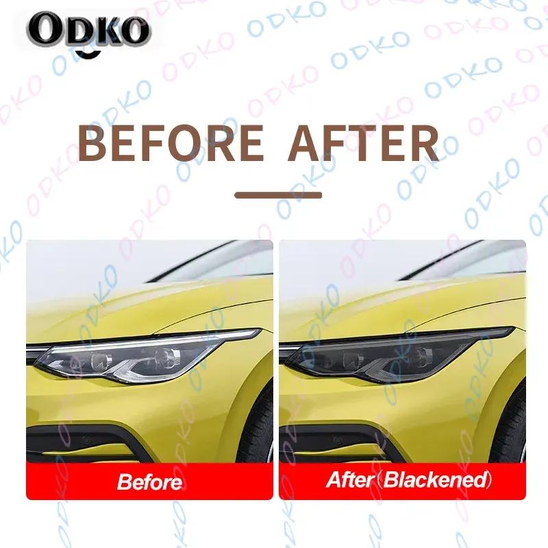 Car Headlight Tint Smoked Black Protective Film Transparent TPU Sticker For Volkswagen VW Golf 8 MK8 R Line GTI