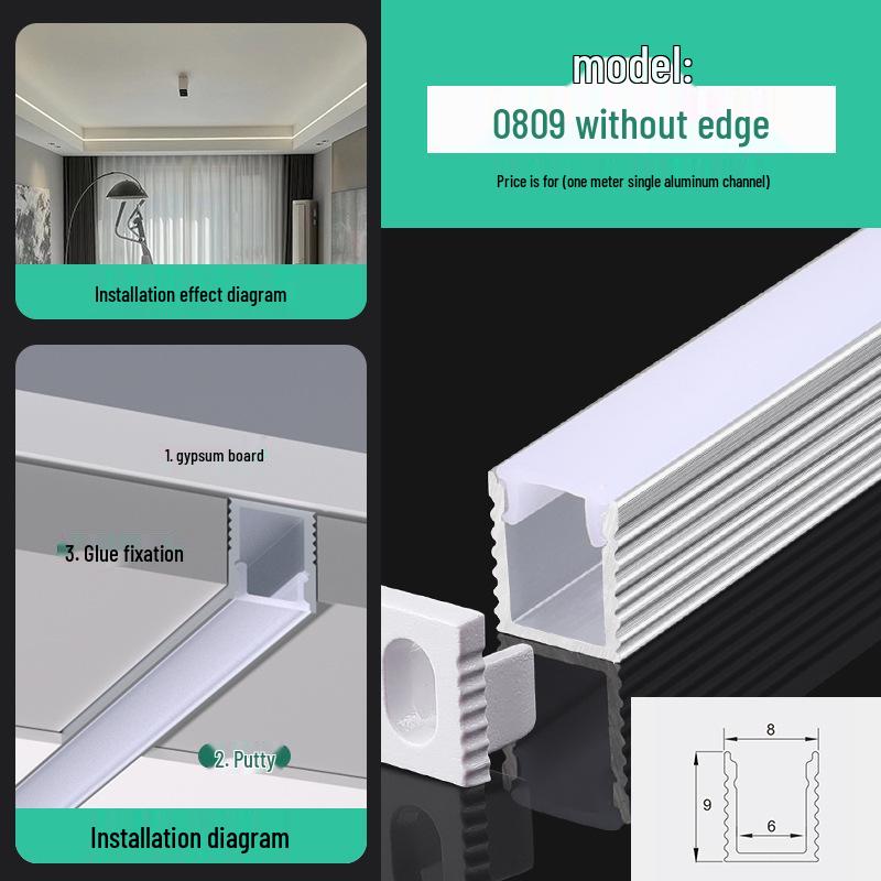 Seamless Linear Recessed LED Light Channel - Aluminum Strip Slot Design