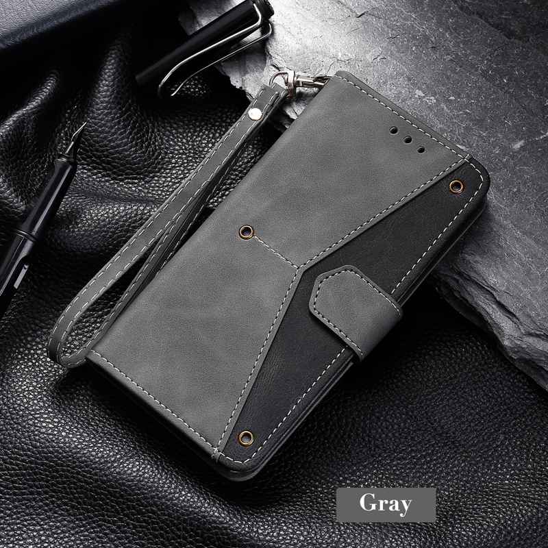 Rivet Design Wallet Matte PU Leather Phone Case Bag For iPhone Samsung Xiaomi Huawei Full Body Protective Back Cover