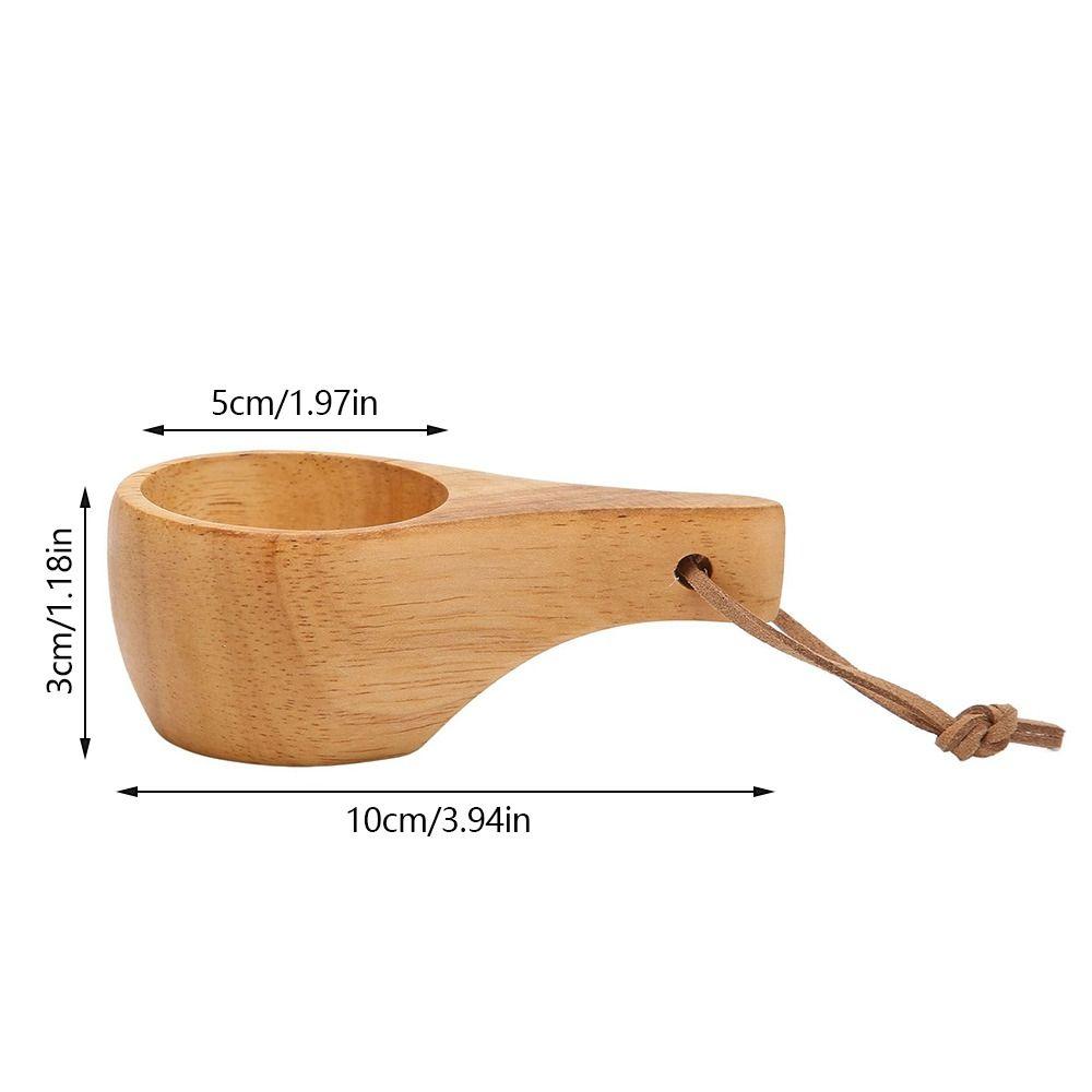 Rubberwood Wooden Coffee Cup Nordic Style Wooden Mug Viking Coffee Mug Portable Wood Mug  Parties