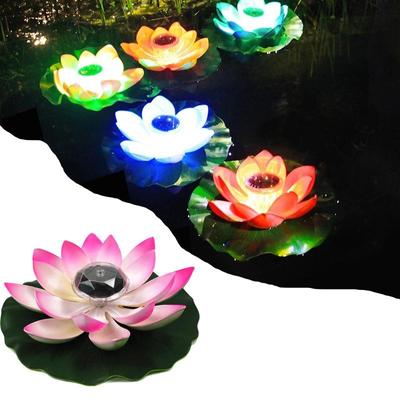 1 шт., солнечная лампа в форме лотоса, искусственный плавающий фонтан, бассейн, сад, ночник, пруд, пейзажные украшения