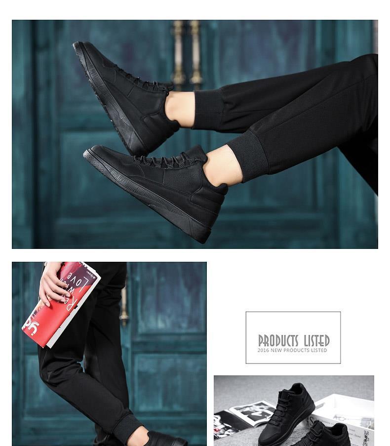 Мужские красные спортивные кроссовки с высоким верхом - корейский стиль, осень/зима, с плюшевой подкладкой, модная повседневная обувь.