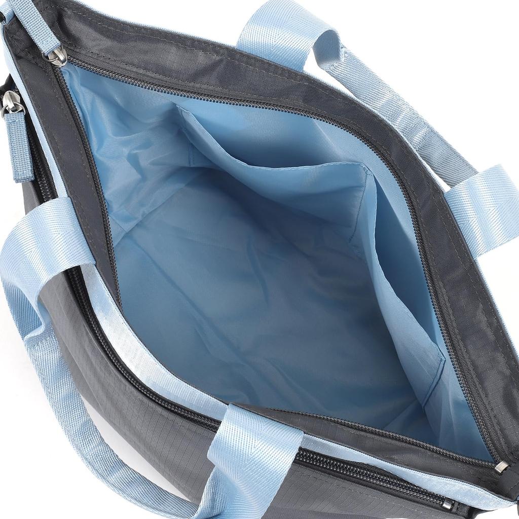 Слегка полиэстеровая тканевая сумочка Синяя 80251 [Kitamura] водоотталкивающая 2-сторонняя R-0768 Женская Серая/Сапфировая