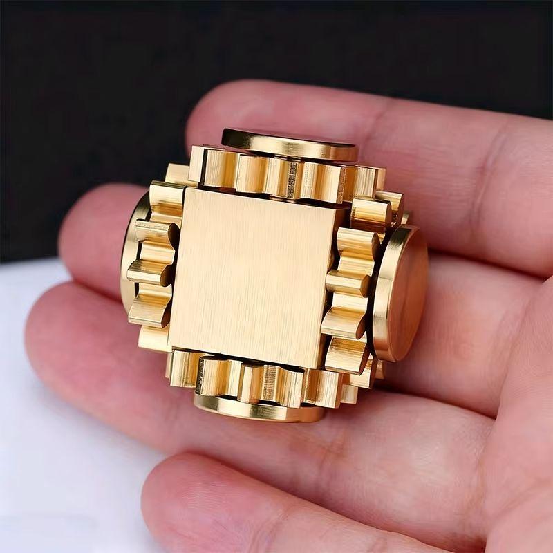 EDC Игрушка-спиннер из чистой латуни - Металлический гироскоп с настоящими шестеренками, ручной спиннер для взрослых, снятие тревоги и стресса, игрушка для развития навыков