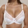 Ladies Plunge Bra Flora Lace Sexy Hot Underwear Thin Bra with Underwire 34C-44C Cup Lingerie