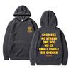 Good Sex No Stress One Boo No Ex Small Circle Big Checks Graphic Hoodie Men Women y2k Casual Loose Sweatshirt Male Funny Hoodies